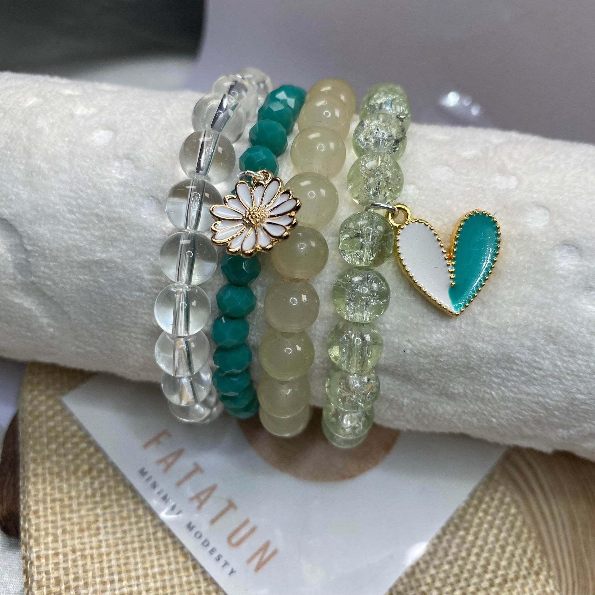 Stack Bracelets | Stacked for style! Mix these four beaded beauties for your perfect look - Fatatun
