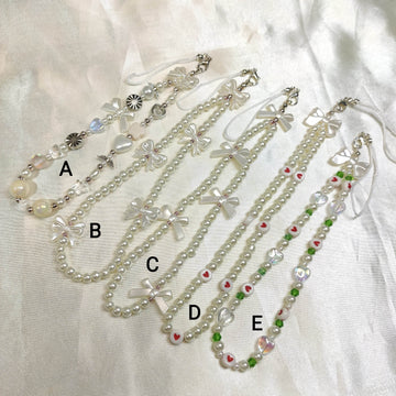 Phone charms Asthetic White pearl Series, Made with Quality Glass pearl - Fatatun