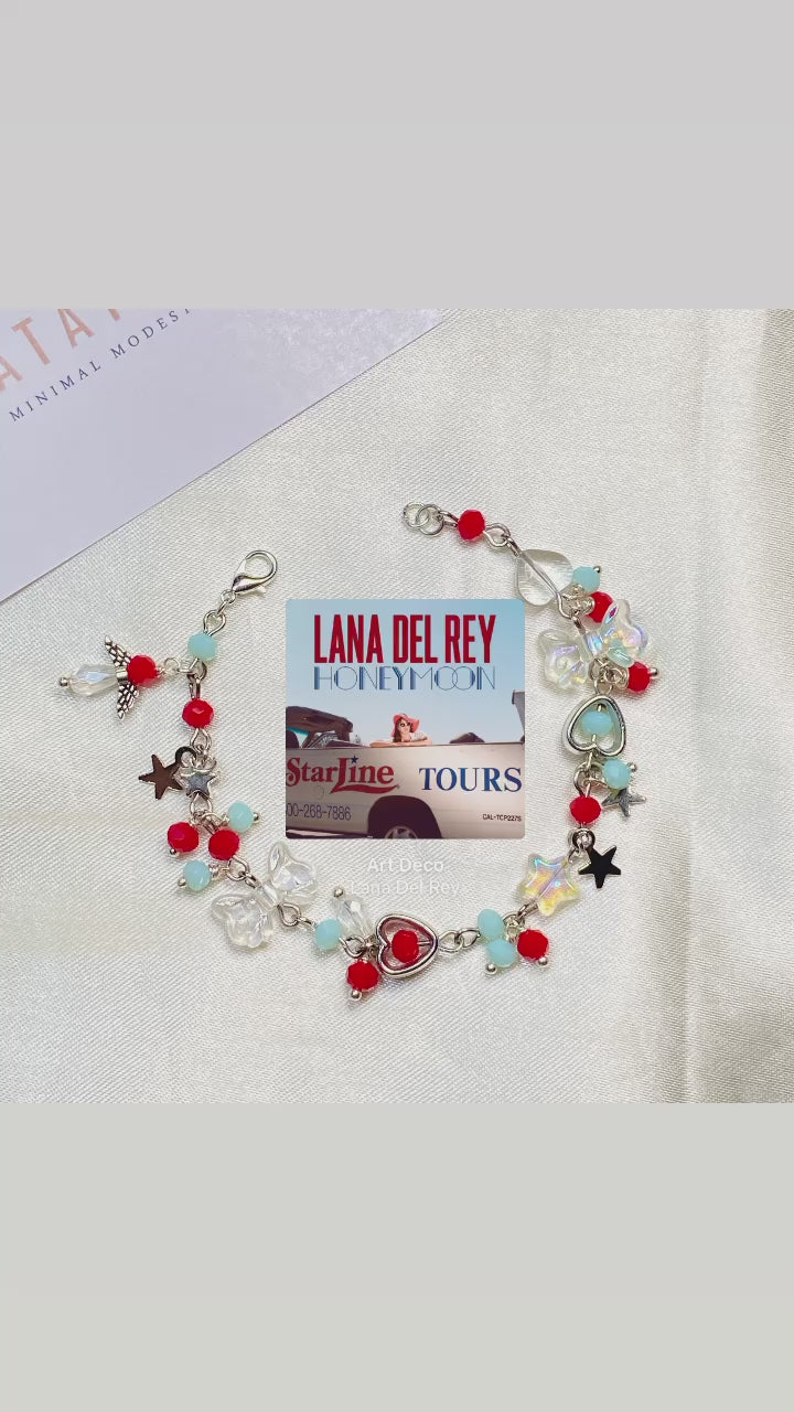 Red and see Blue Charm Bracelet