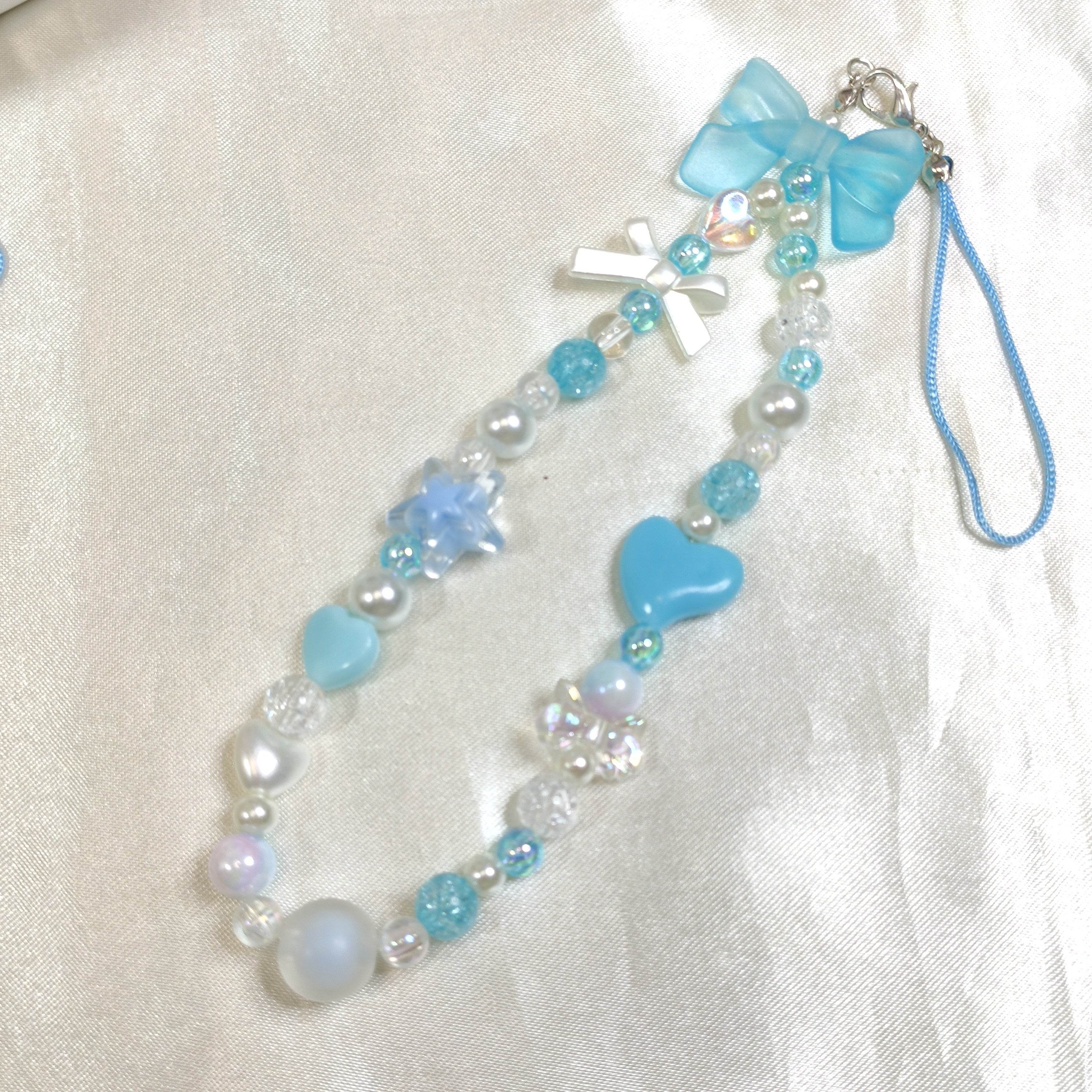 Phone charms Asthetic Light Blue Series, Hook it to phone,bag or anything - Fatatun