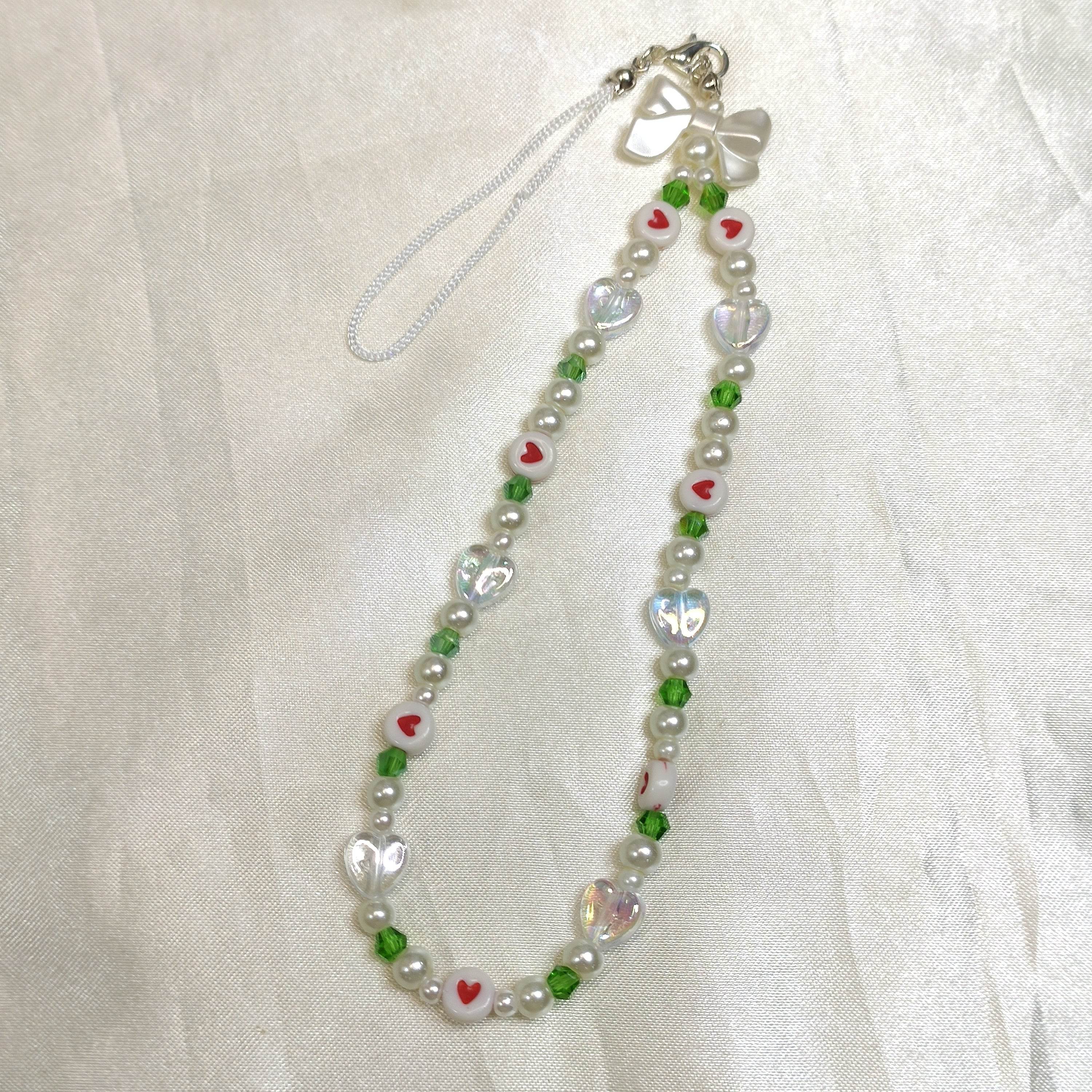 Phone charms Asthetic White pearl Series, Made with Quality Glass pearl - Fatatun