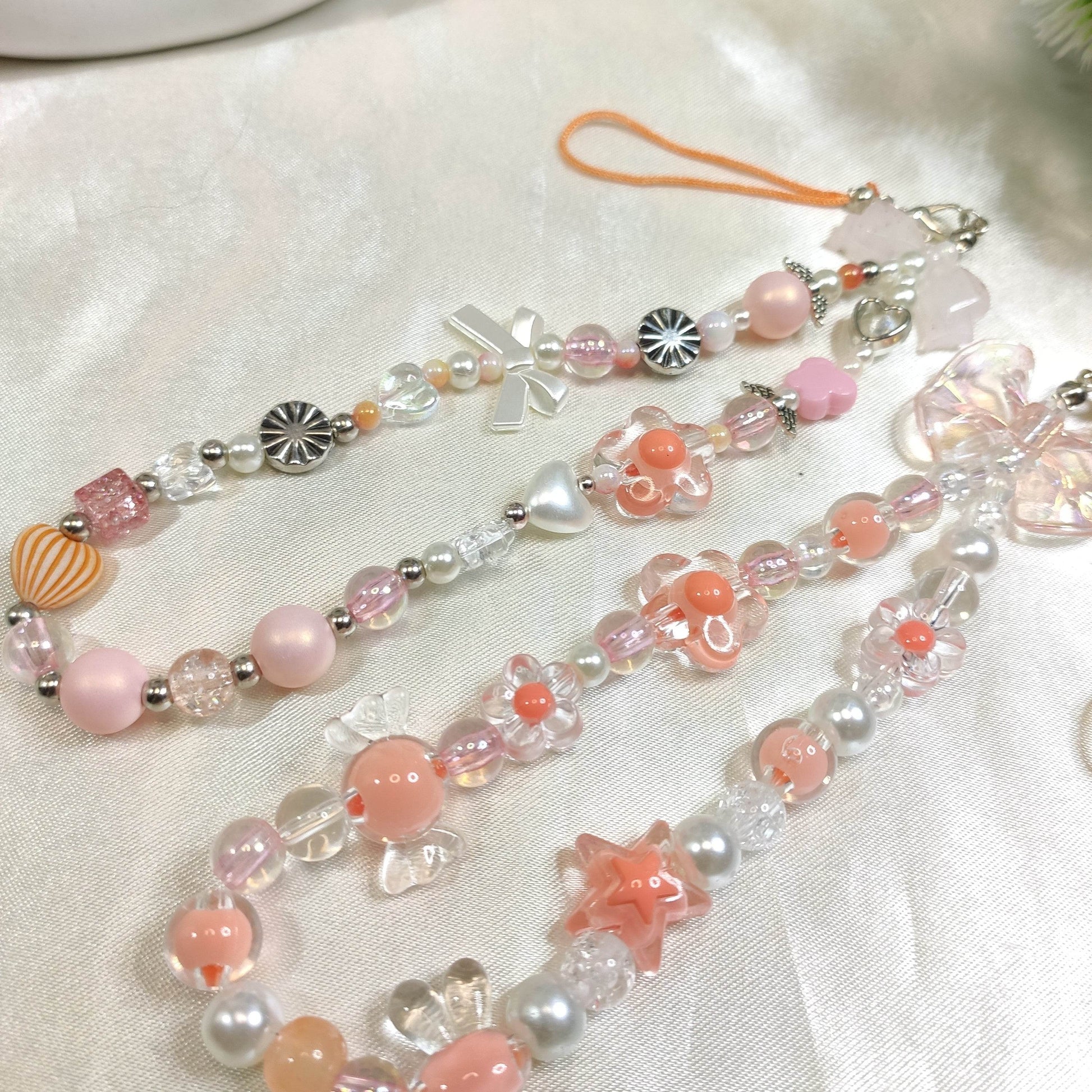 Phone charms Asthetic Peach Series, Hook it to phone,bag or anything - Fatatun