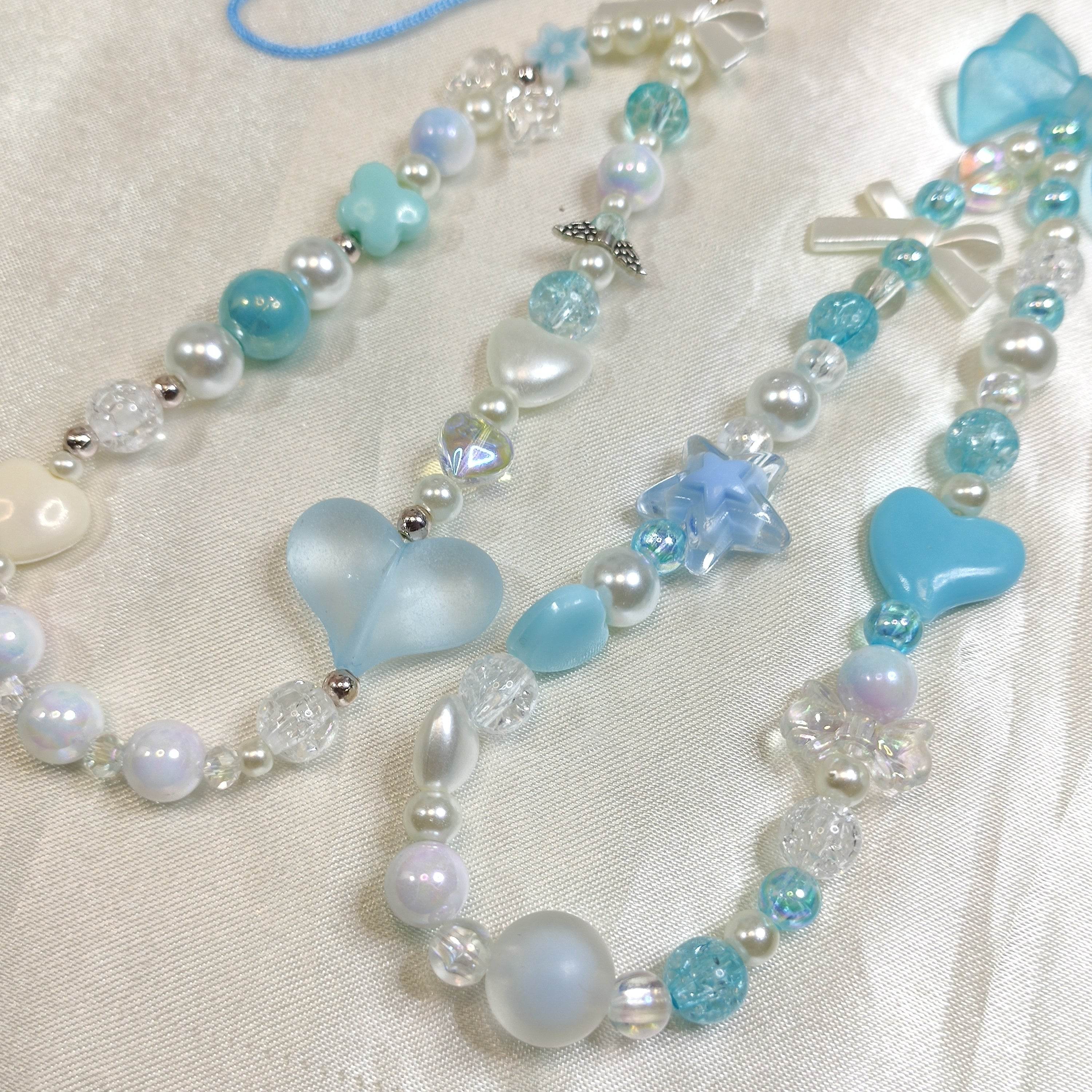 Phone charms Asthetic Light Blue Series, Hook it to phone,bag or anything - Fatatun