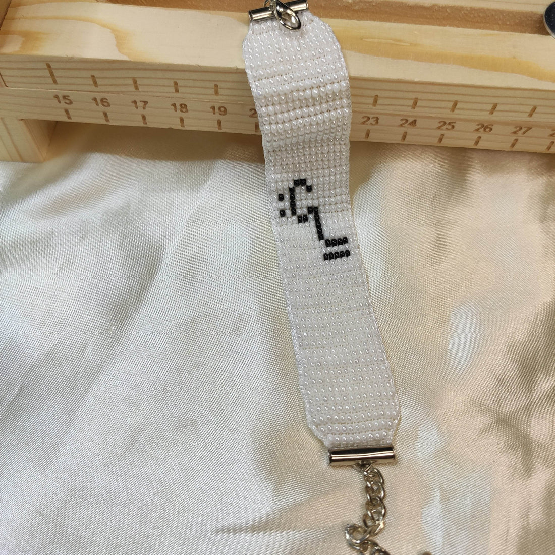 Beads Loom bracelet Name ALI white colour - Fatatun