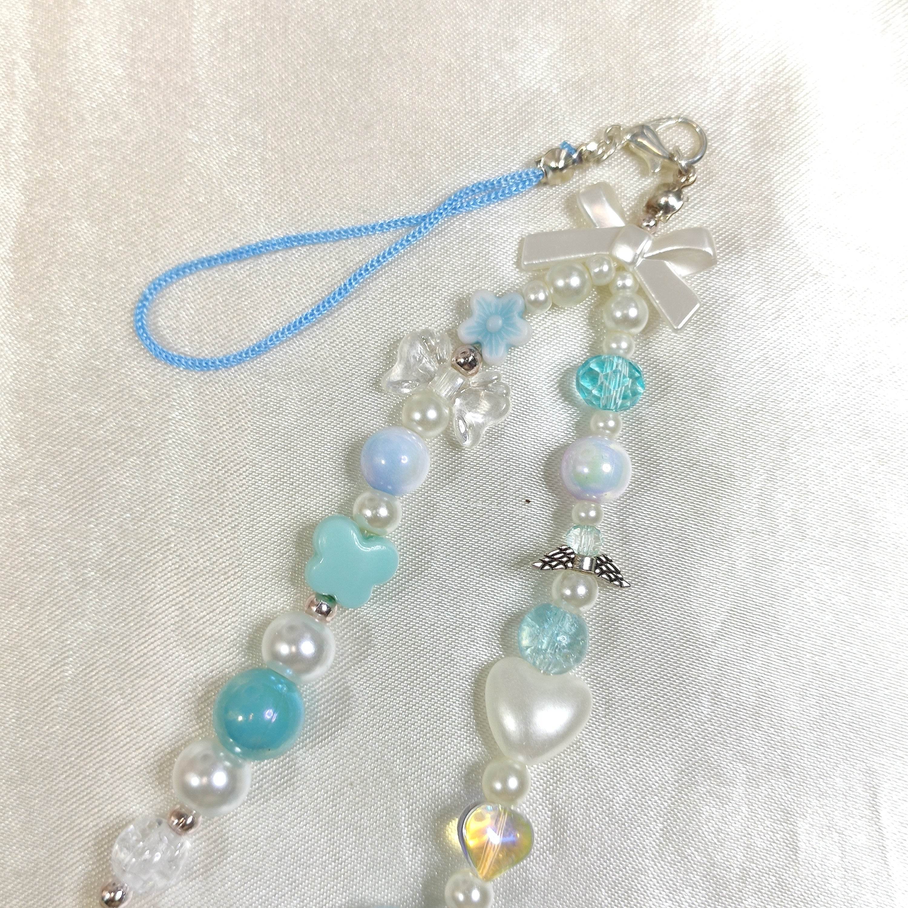 Phone charms Asthetic Light Blue Series, Hook it to phone,bag or anything - Fatatun