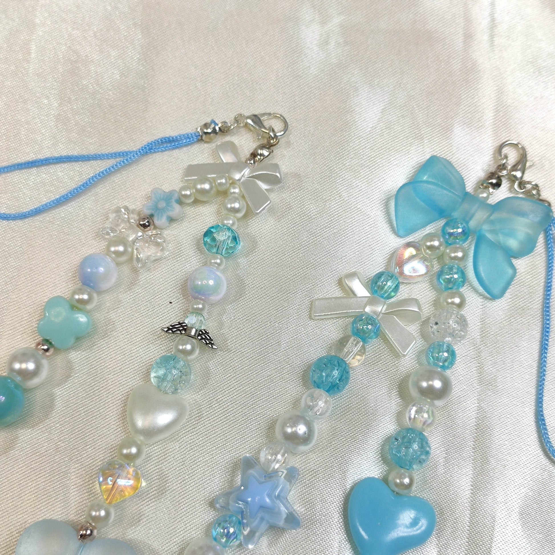 Phone charms Asthetic Light Blue Series, Hook it to phone,bag or anything - Fatatun